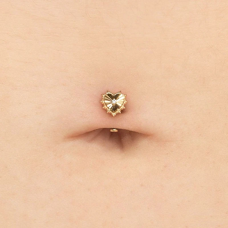 Bad Romance CZ ozdoba push-in z żółtego złota 14k