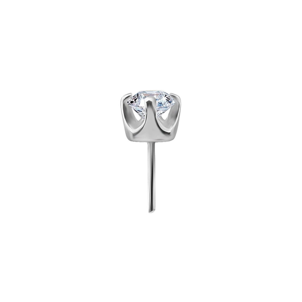 White lab-grown diamond prong set 18k white gold