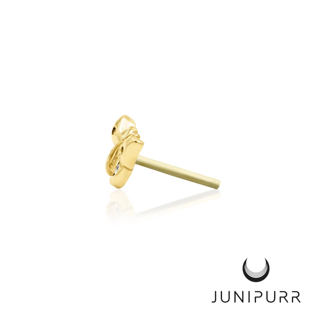 Mini Butterfly ozdoba push-in z żółtego złota 14k