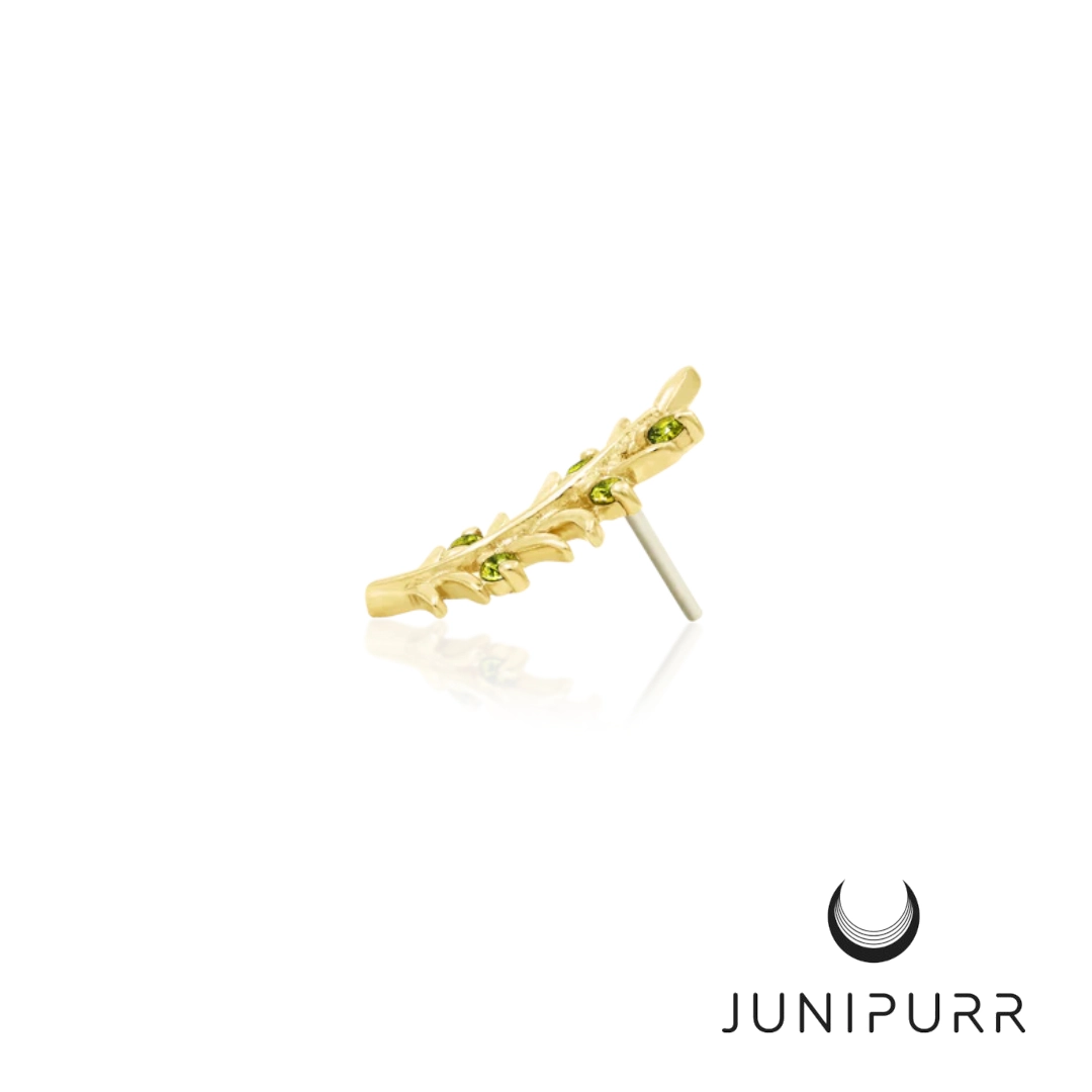 Olive Branch Left ozdoba push-in z żółtego złota 14k