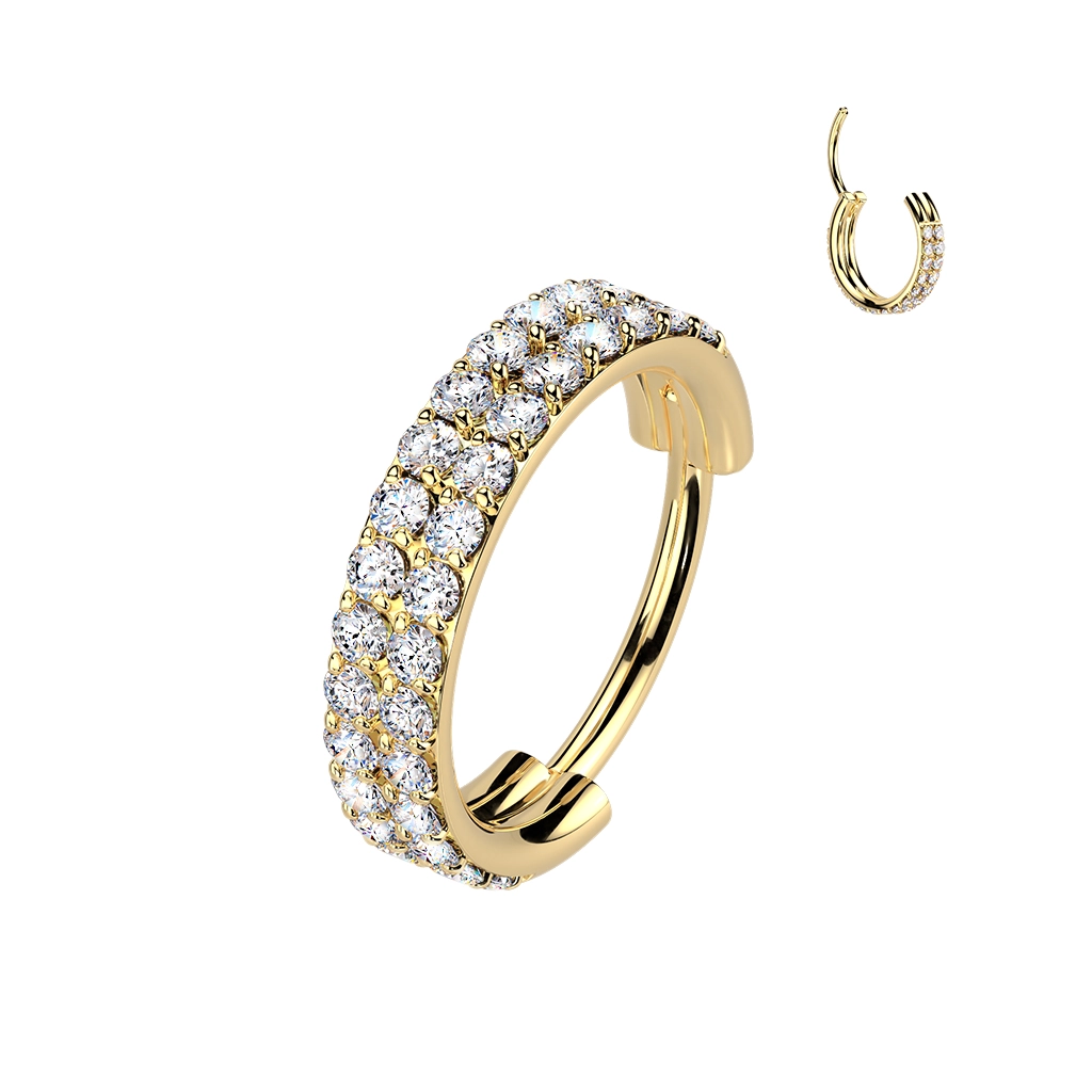 Gold nostril licker Double lined crystals