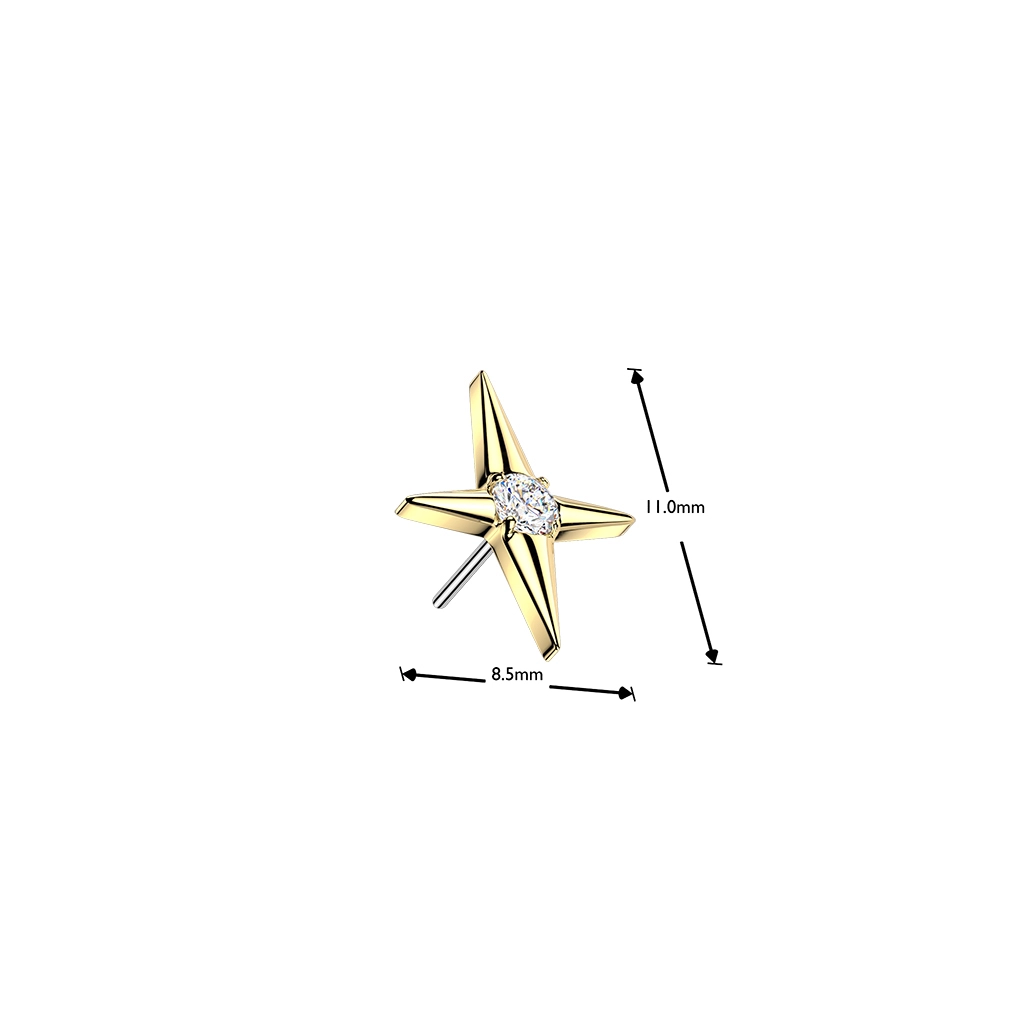 Złota ozdoba push-in North Star Cross