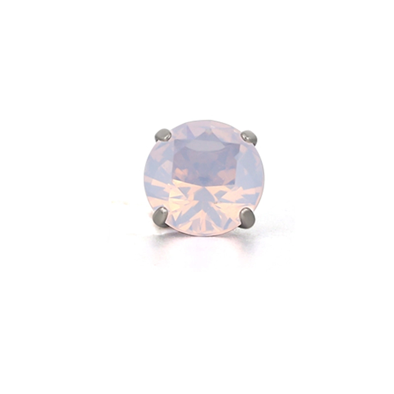 Titanium labret with prong set rose quartz
