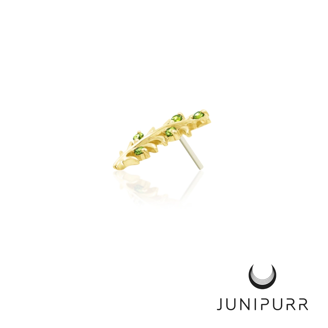 Olive Branch Right ozdoba push-in z żółtego złota 14k