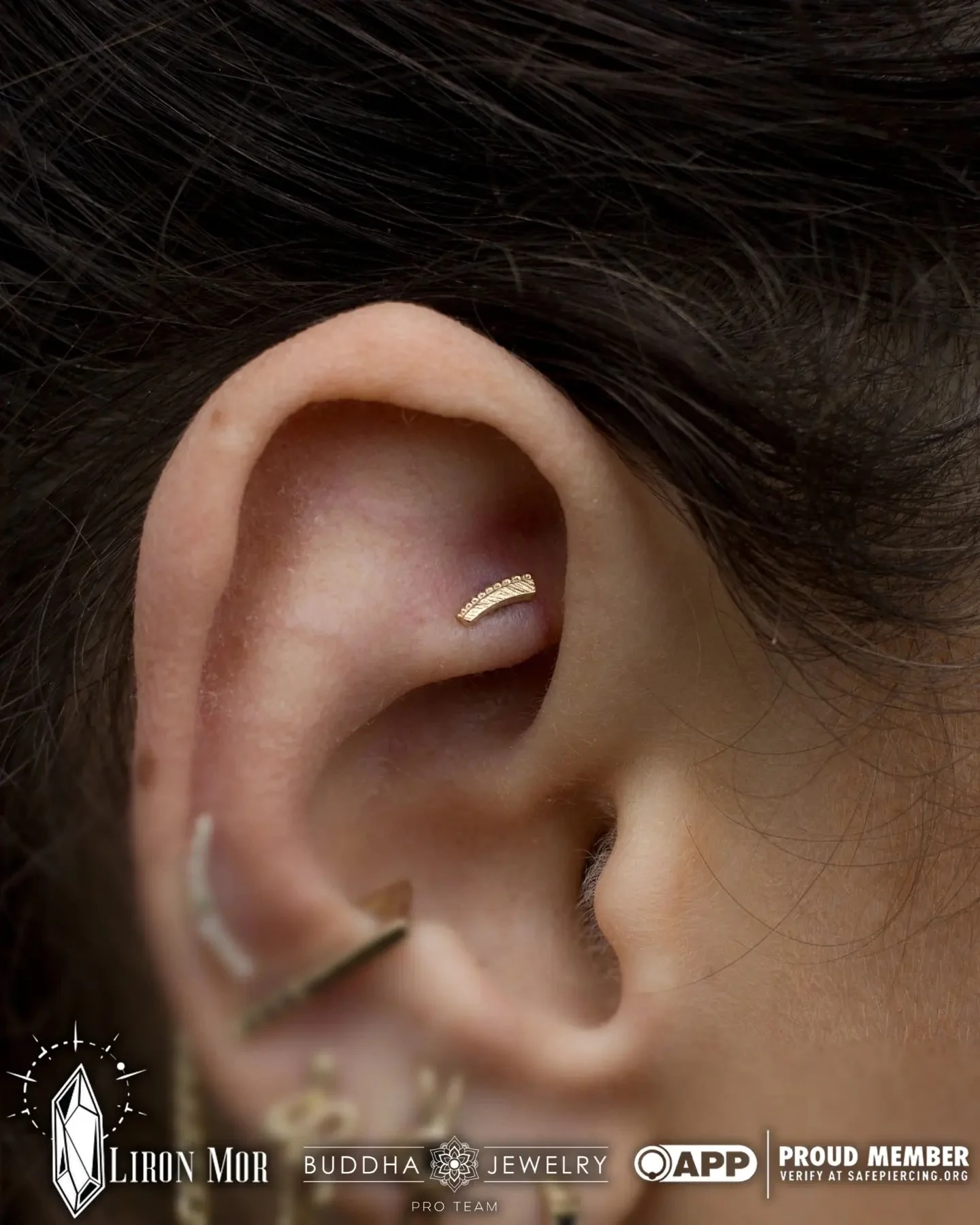 Soar (right) ozdoba push-in z żółtego złota 14k