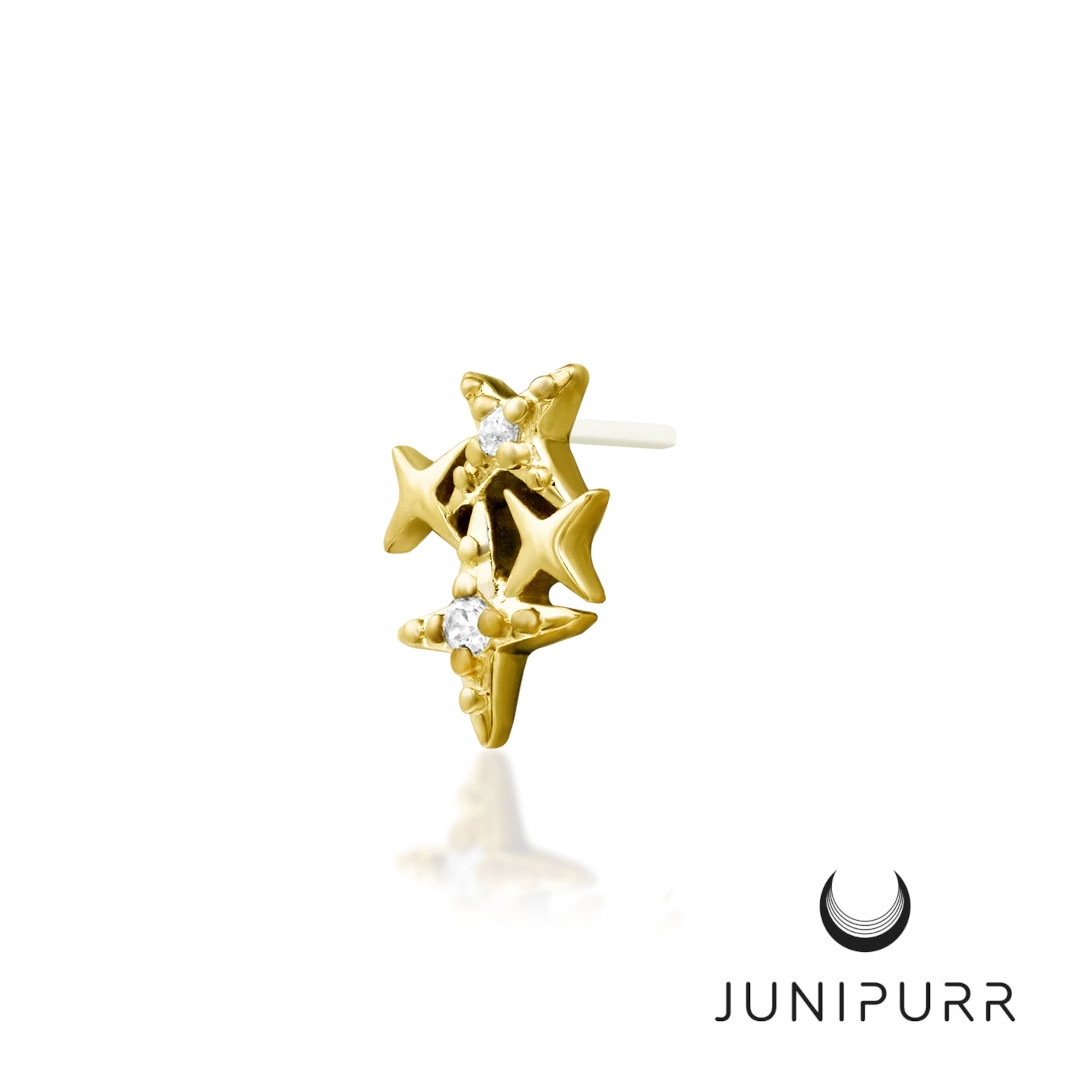 Reach for the Stars yellow gold 14k push-in top