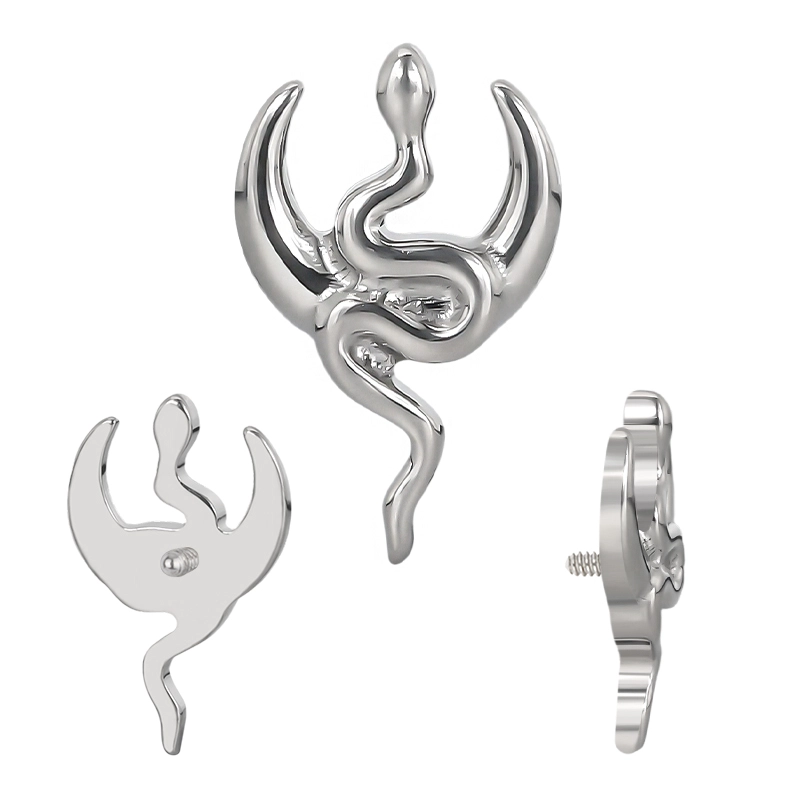 Tytanowy labret Moon Serpent