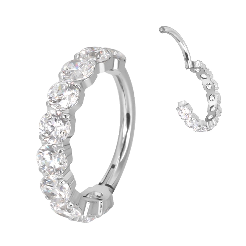 Titanium helix clicker Emma with CZ