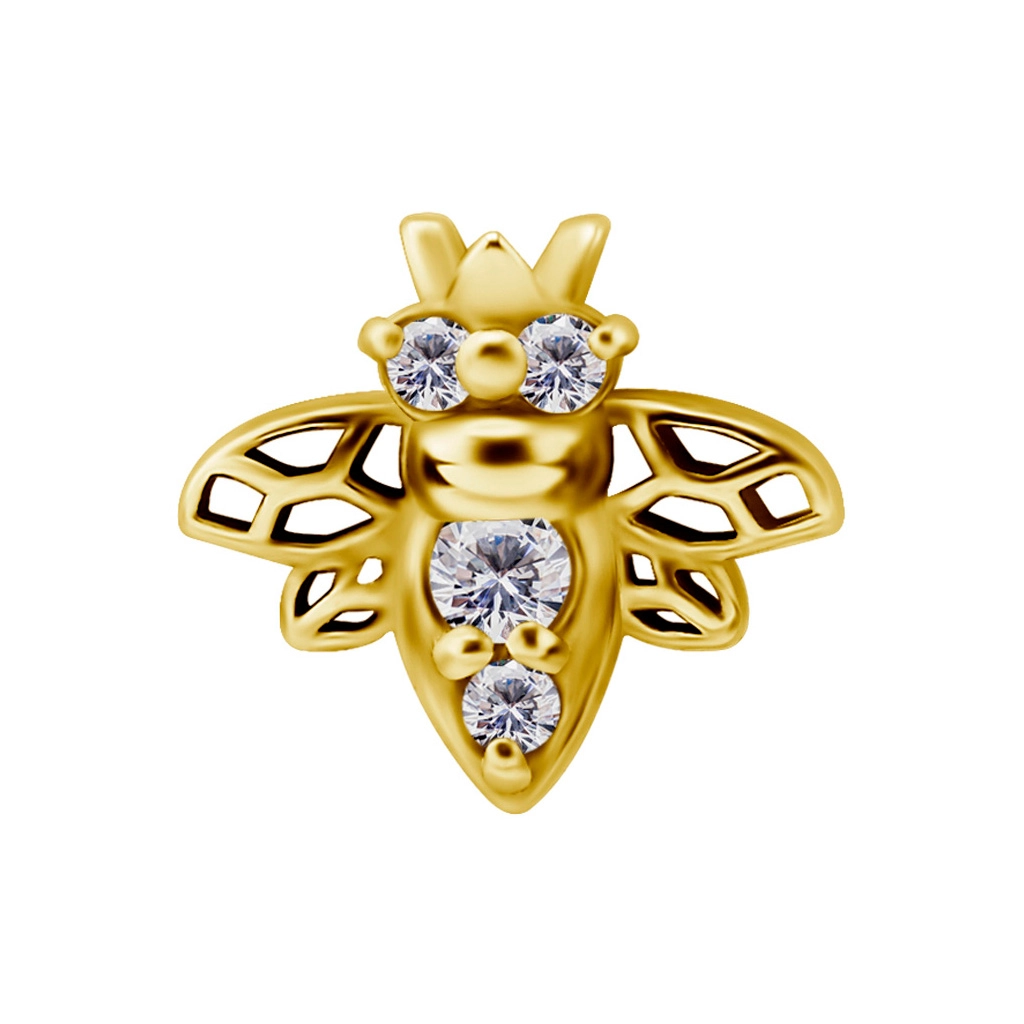 Crystal mini bee złota ozdoba push-in