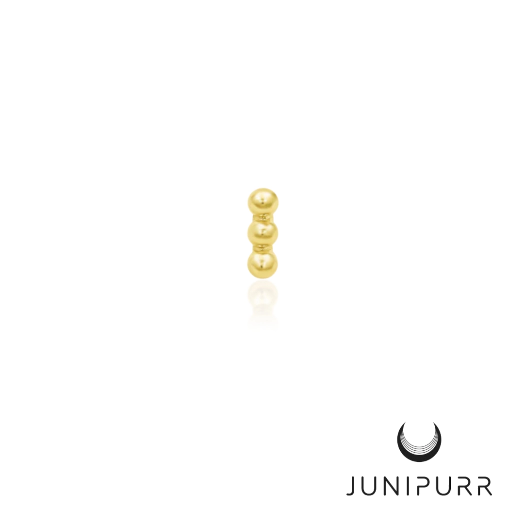 Beads-of-3 ozdoba push-in z żółtego złota 14k