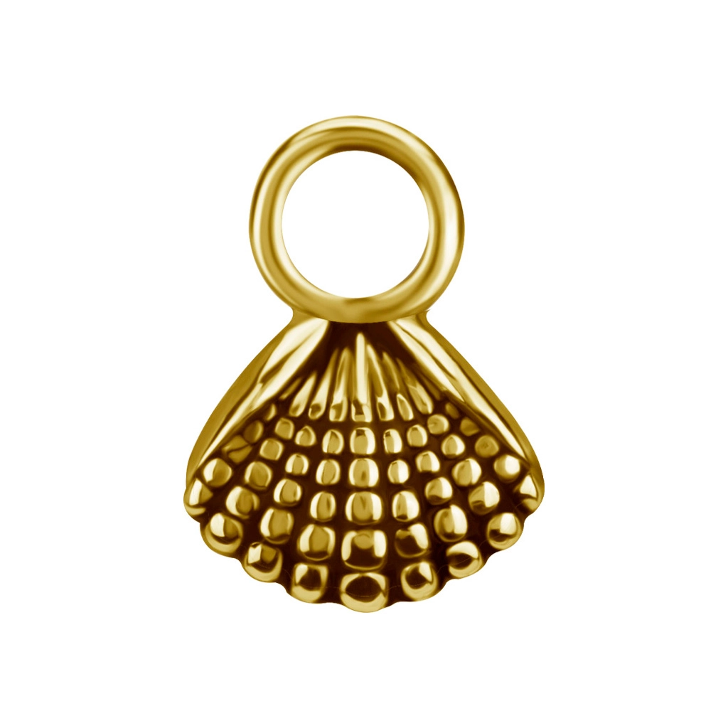 Gold piercing charm Seashell