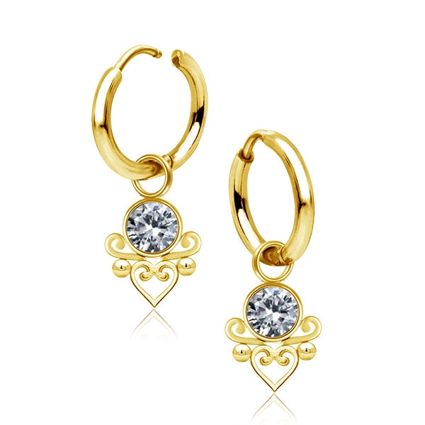 Golden  clicker hoop with Gayatri dangle