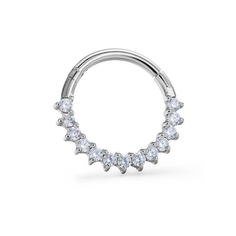 Titanium septum daith clicker Erica clear gems
