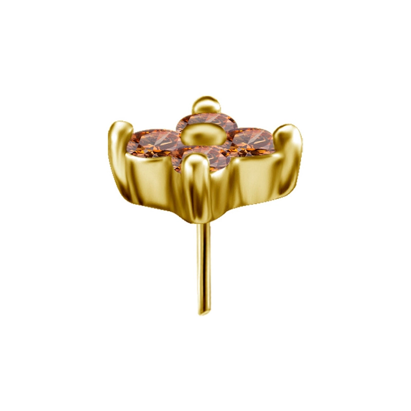 Quatro gem gold push-in top with champagne gems