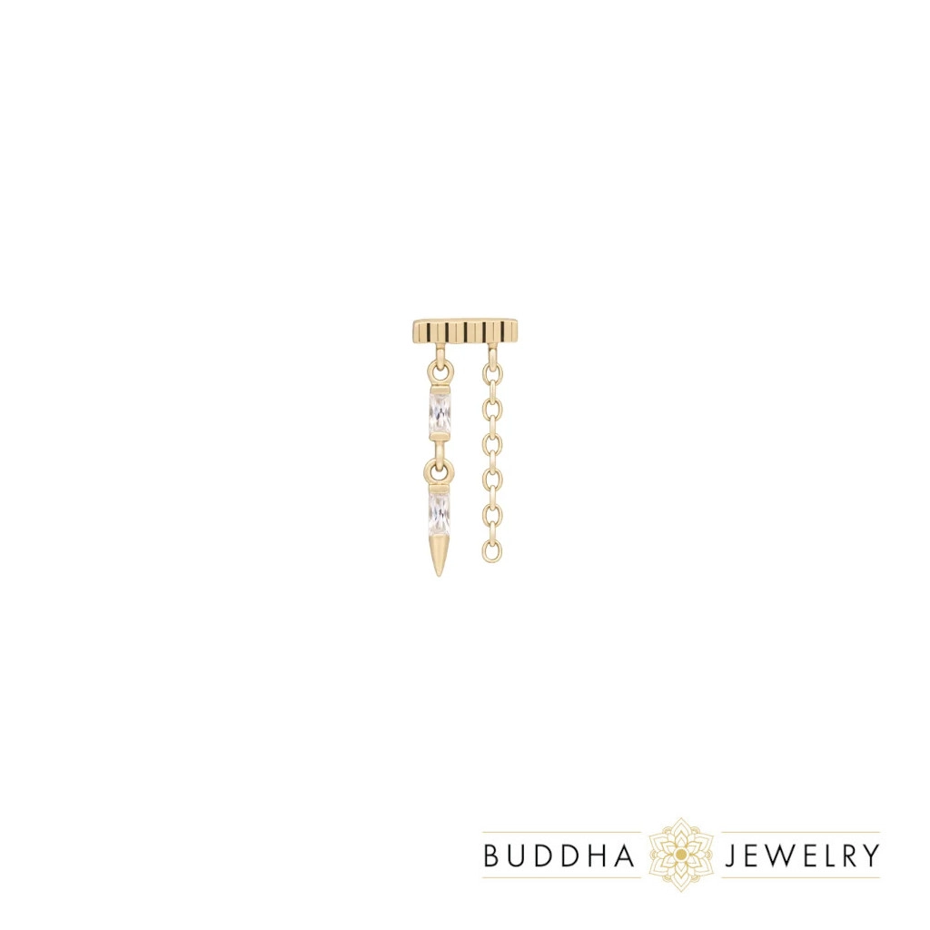 Double Vision  ozdoba push-in z żółtego złota 14k