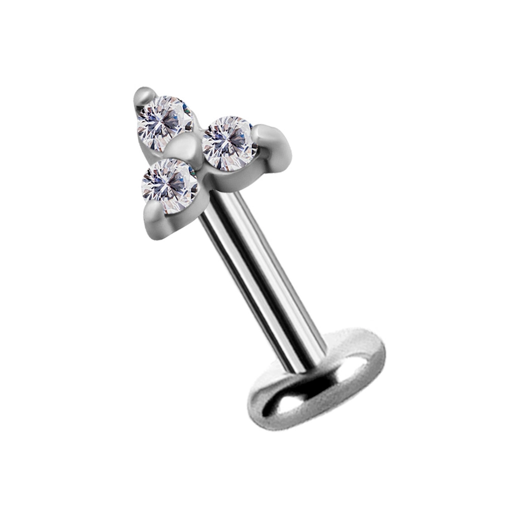 Labret Crystal Trinity białe kryształki