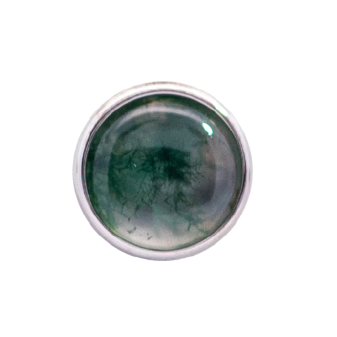 Moss Agate Junipurr tytanowa ozdoba push-in