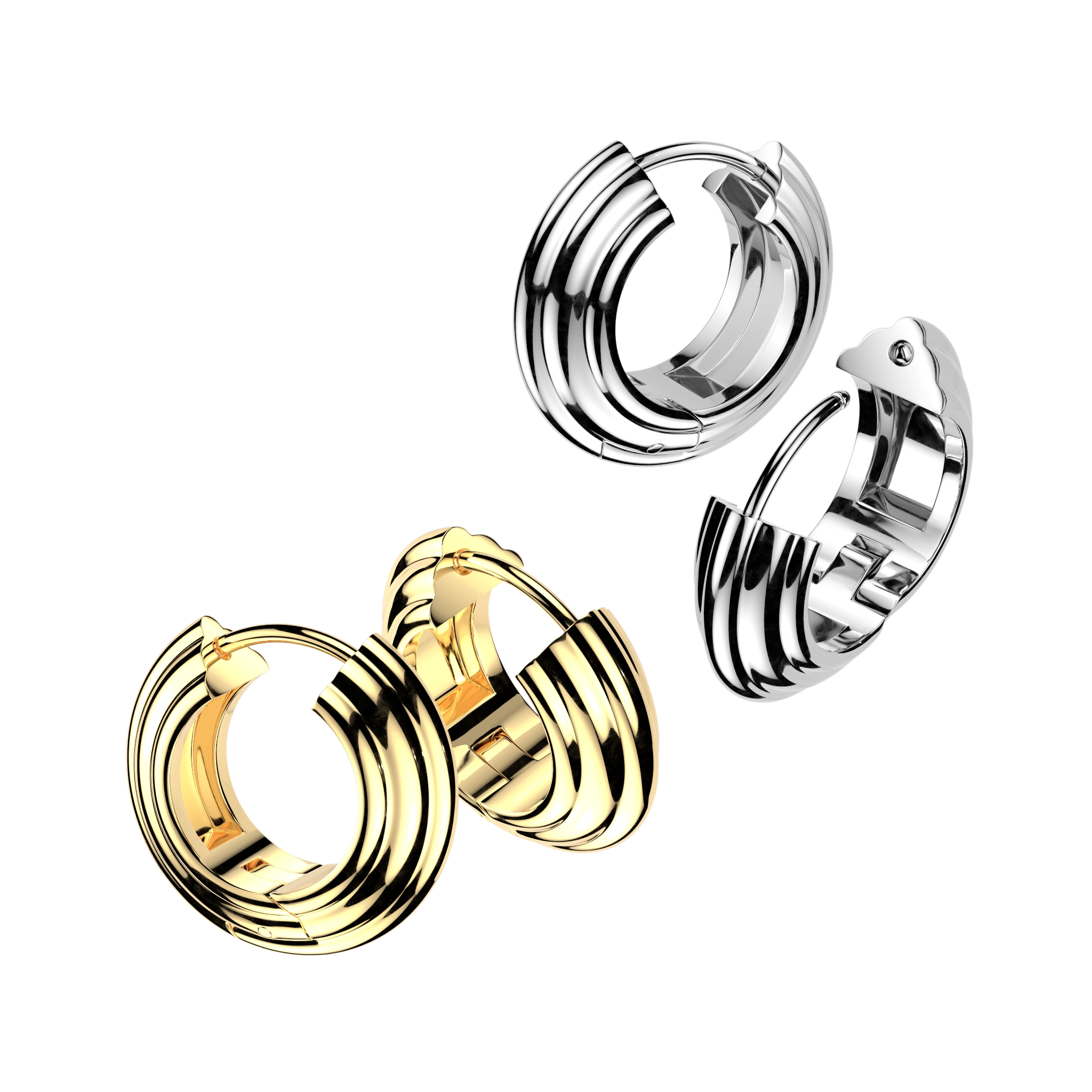 Złoty clicker do ucha  Multi ring