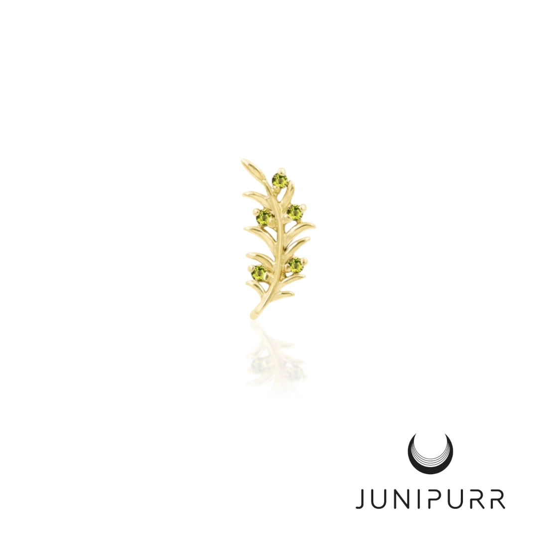 Olive Branch Left ozdoba push-in z żółtego złota 14k