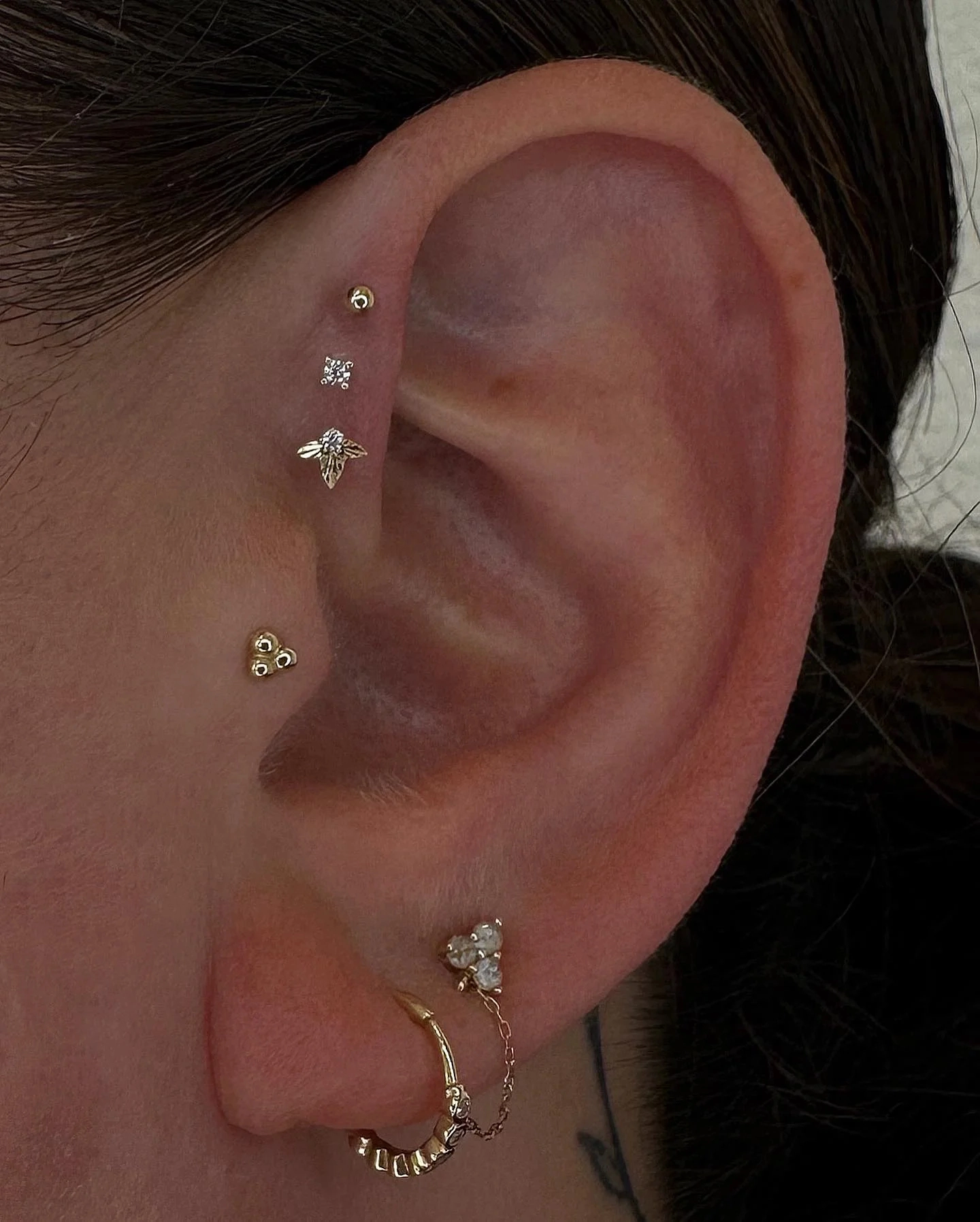 Gratitude ozdoba push-in z żółtego złota 14k