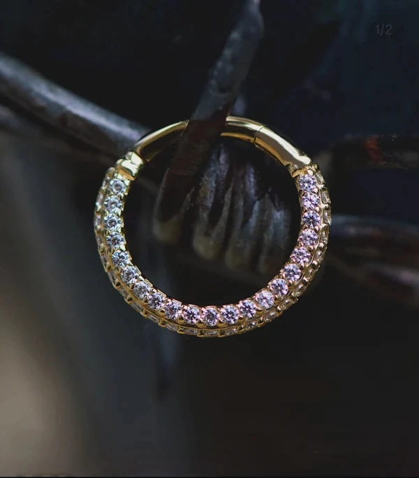 Demi clicker z żółtego złota 14k