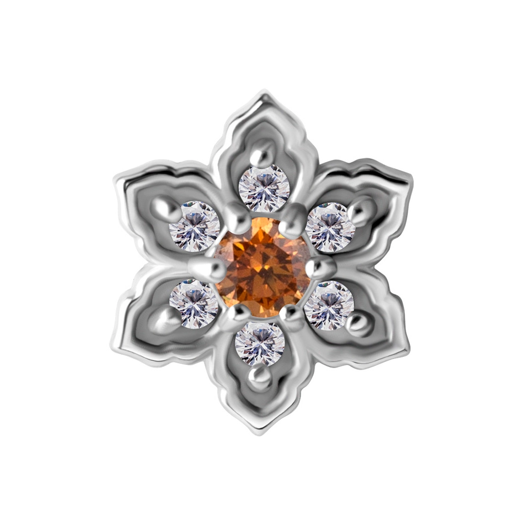Labret Mandala flower szampański kryształek