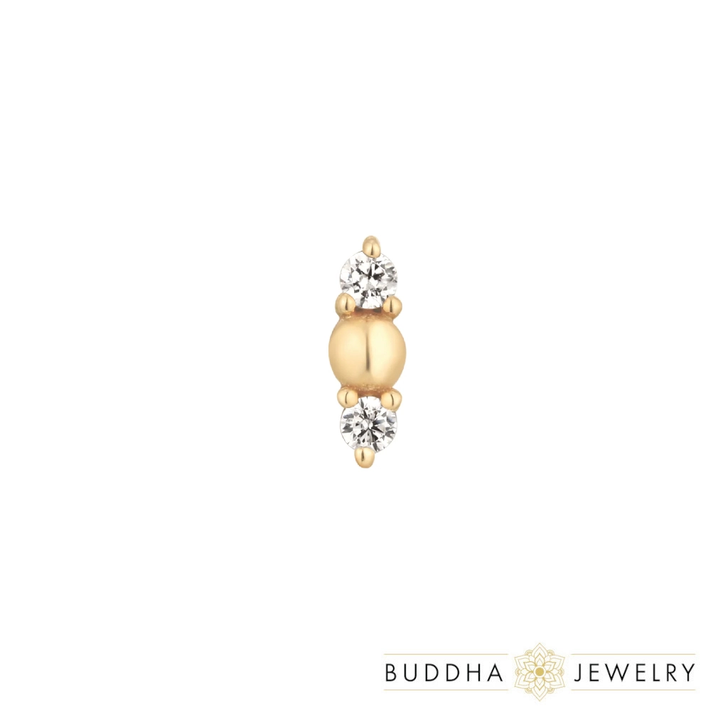 Crushing ozdoba push-in z żółtego złota 14k