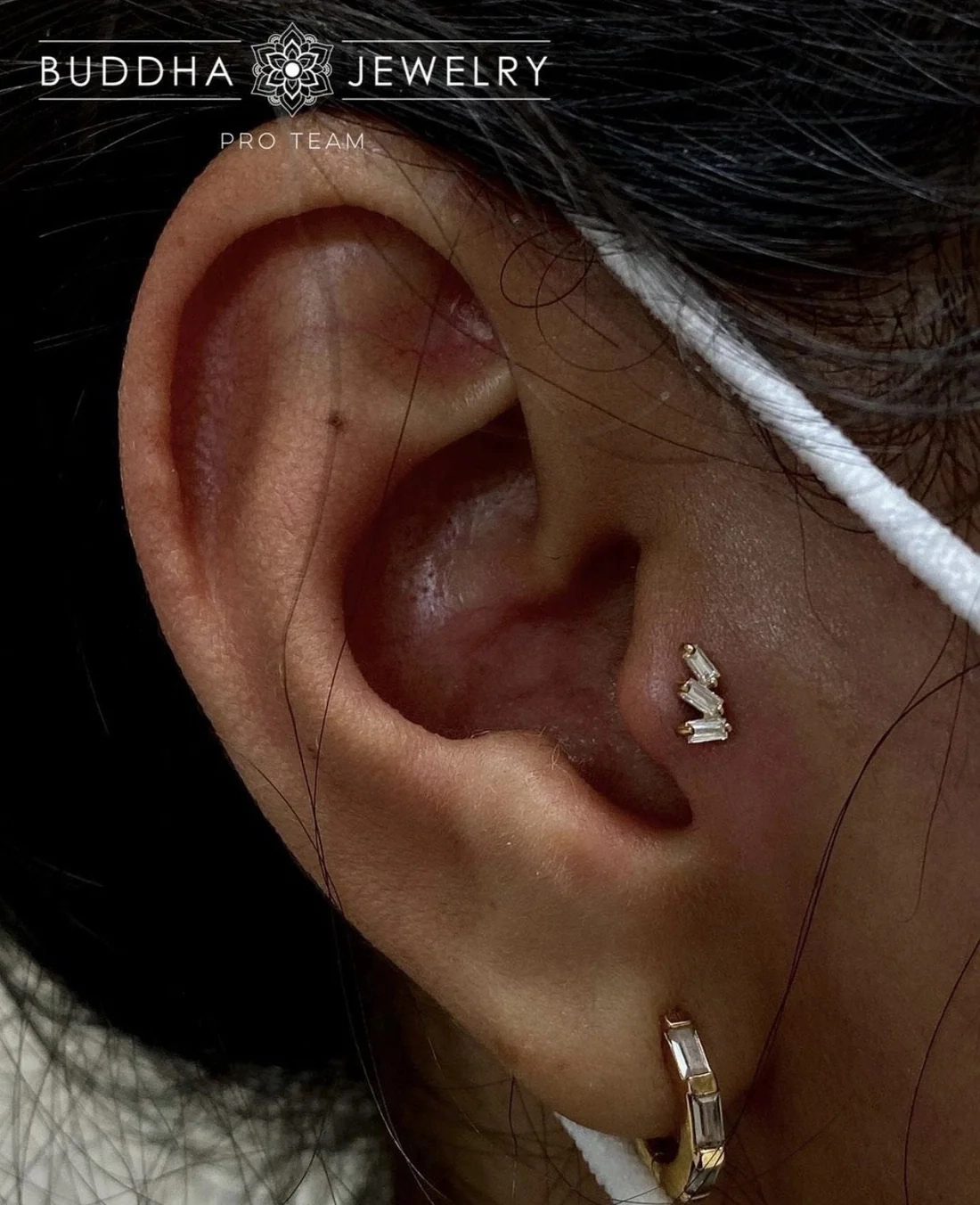 Staxx CZ ozdoba push-in z żółtego złota 14k