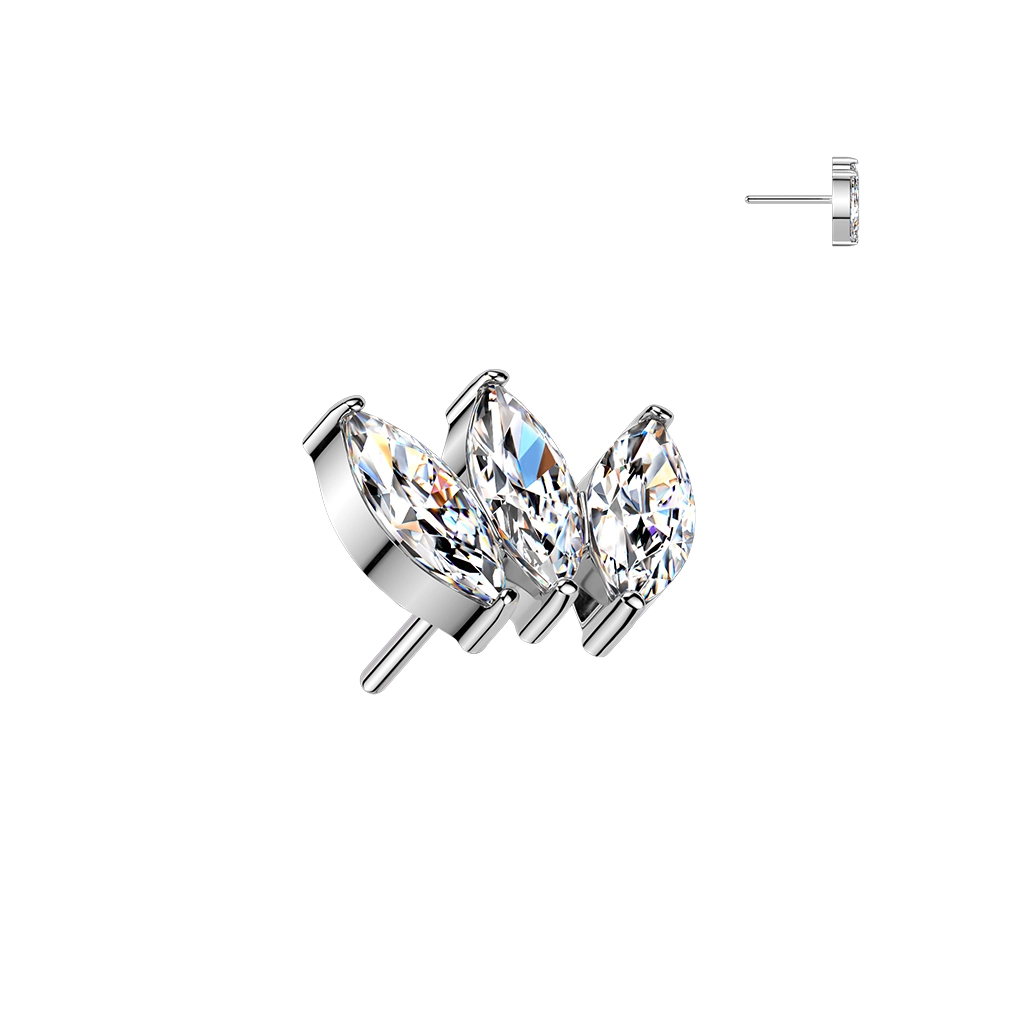 Titanium push-in end Triple Marquise