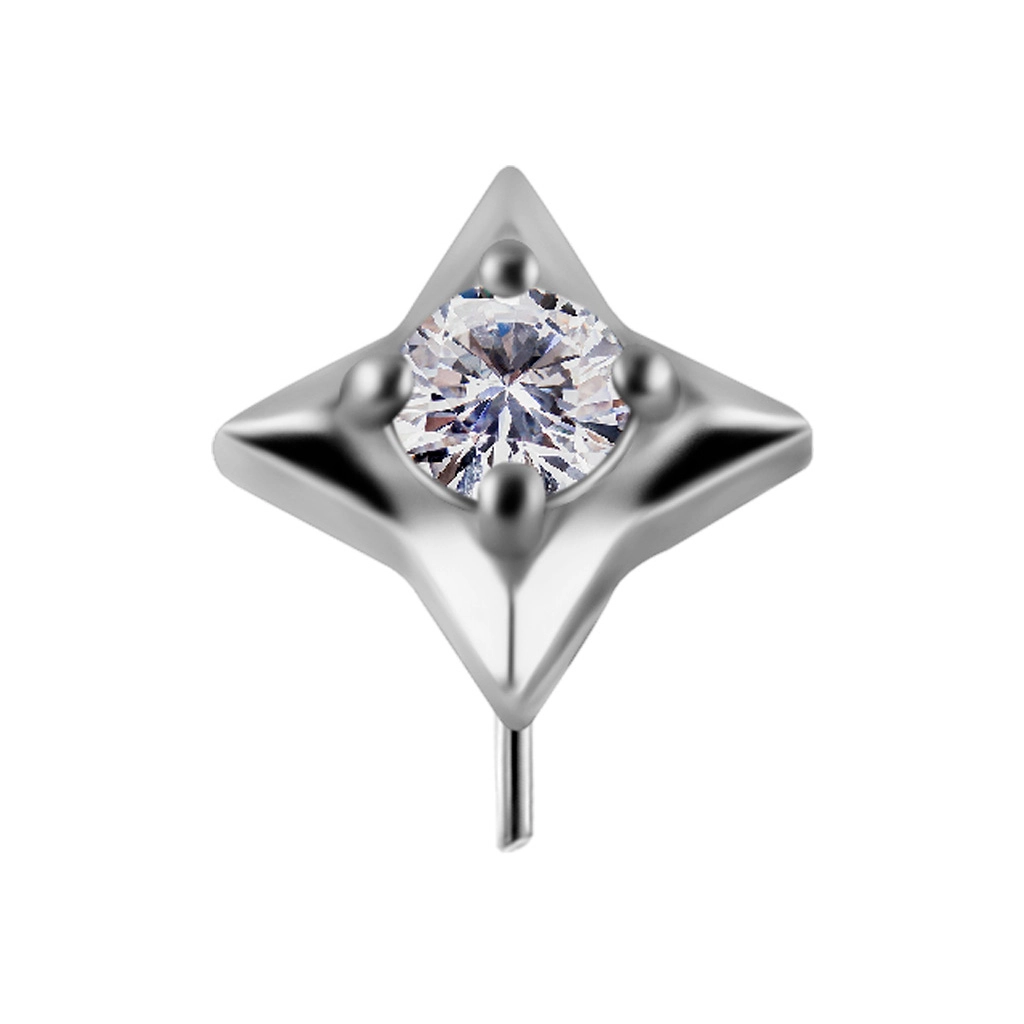 Estel push-in top with clear gem