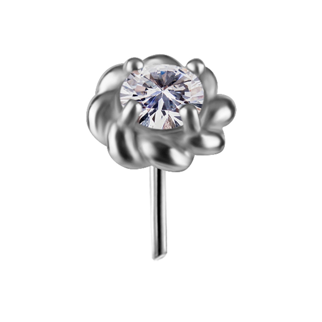 Phlox ozdoba push-in z białą cyrkonią