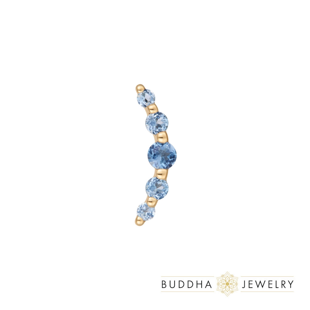 Eternal London Blue Topaz ozdoba push-in z żółtego złota 14k