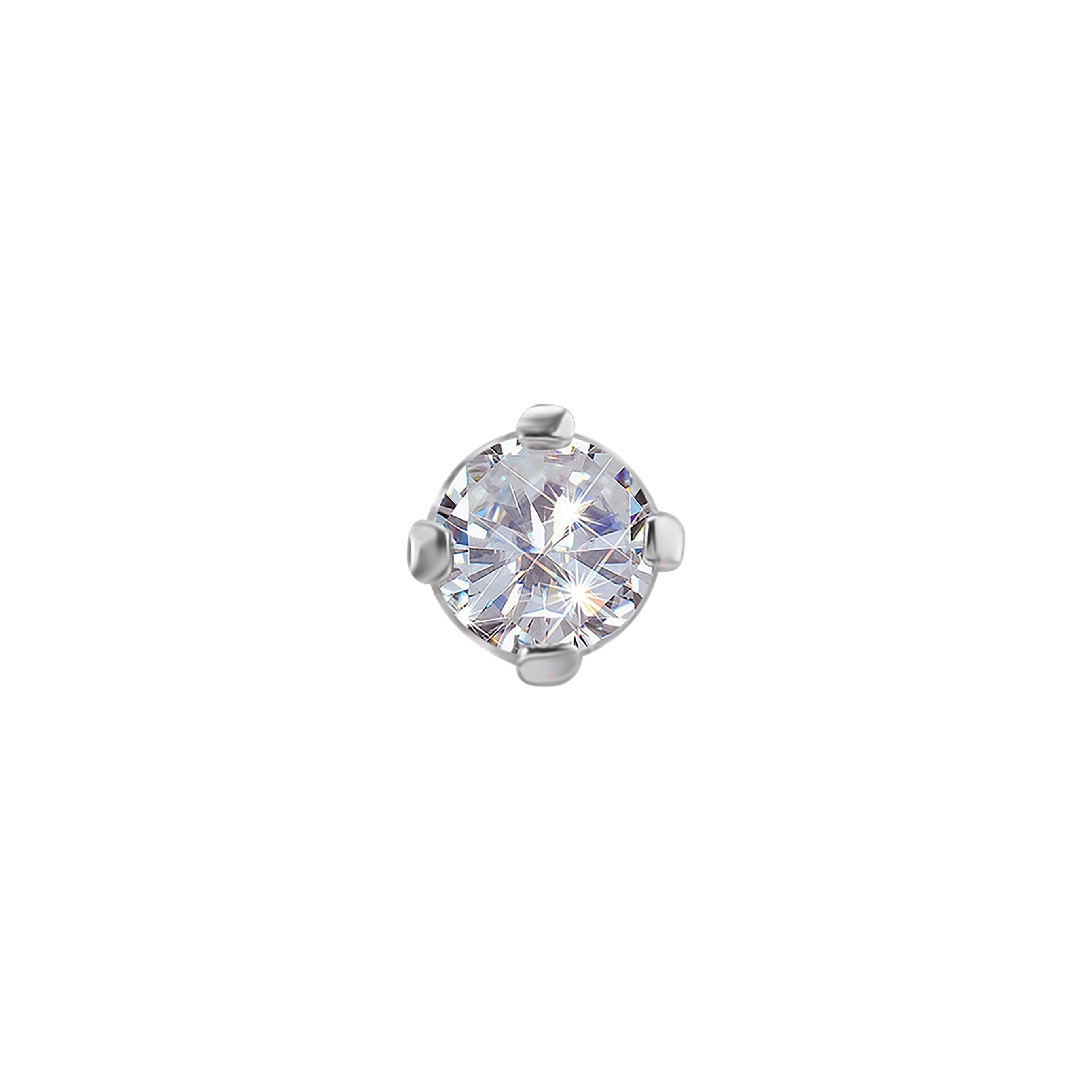 White lab-grown diamond prong set 18k white gold