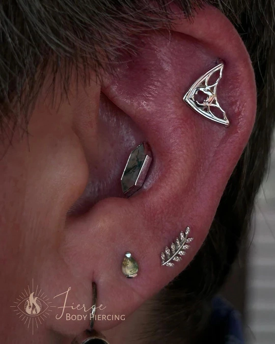 Willow Right ozdoba push-in z żółtego złota 14k