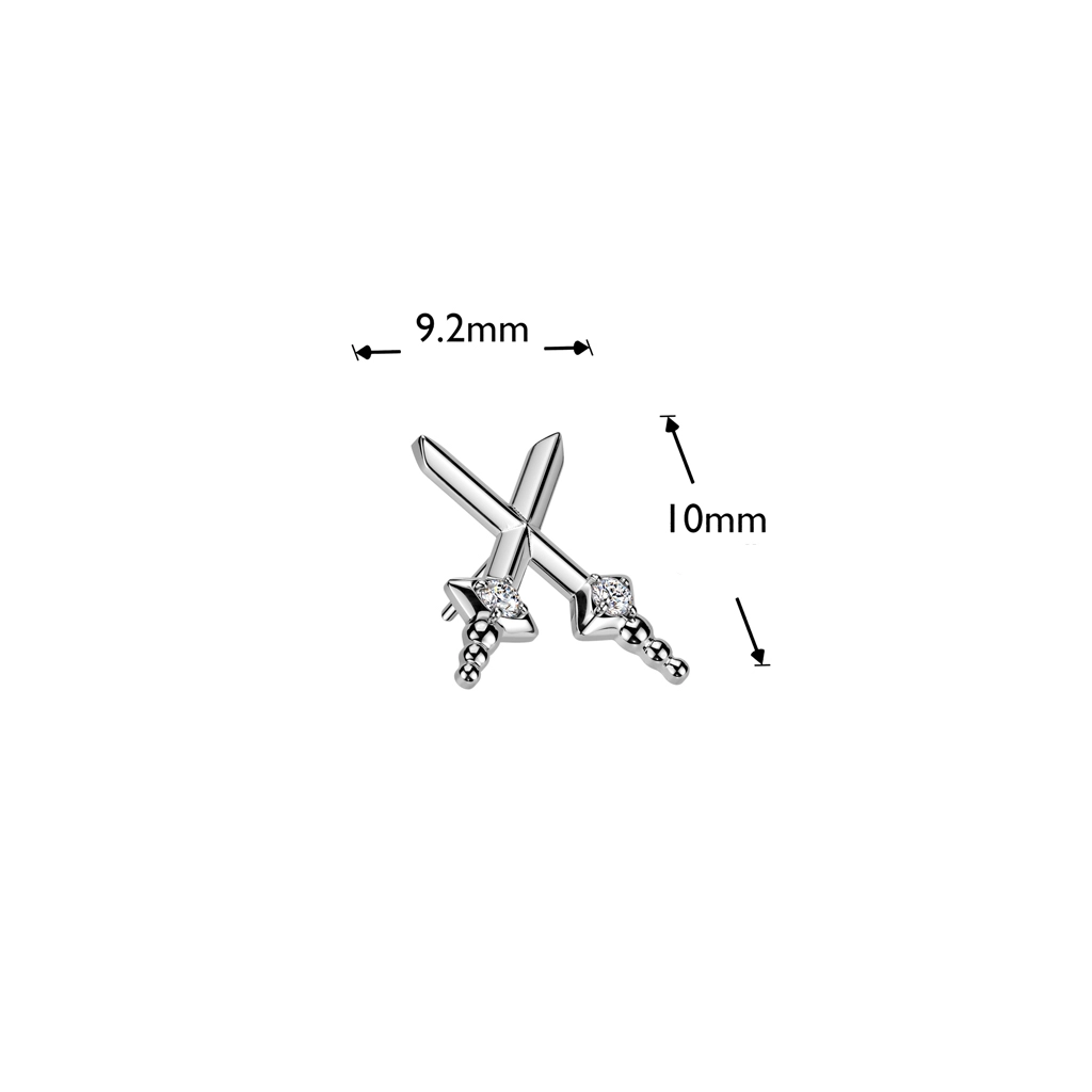 Tytanowa ozdoba push-in Cross Dagger