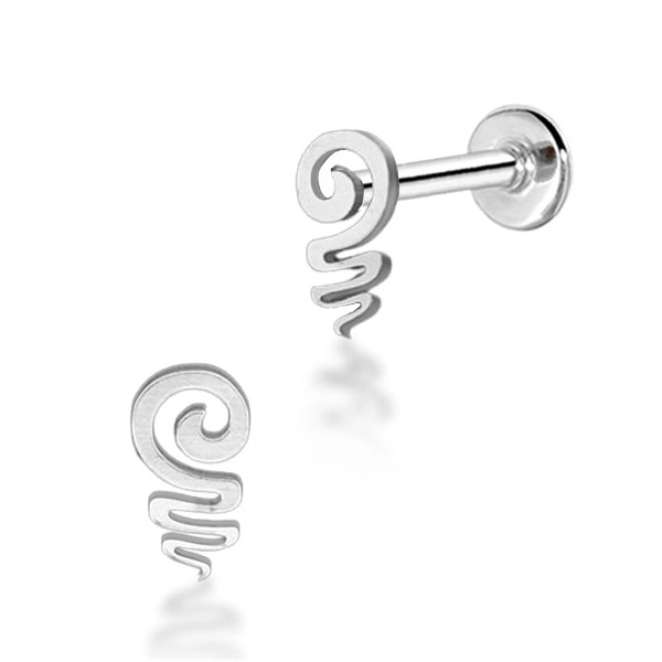 Stalowy labret Zig-zag