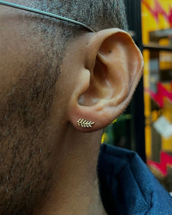 Willow Left ozdoba push-in z żółtego złota 14k