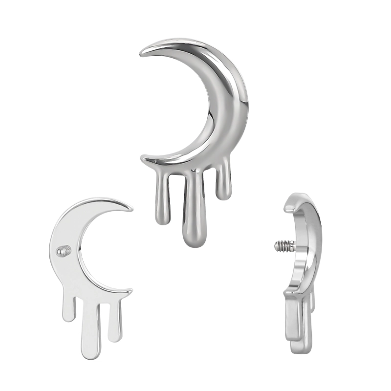 Tytanowy labret Moon Drip