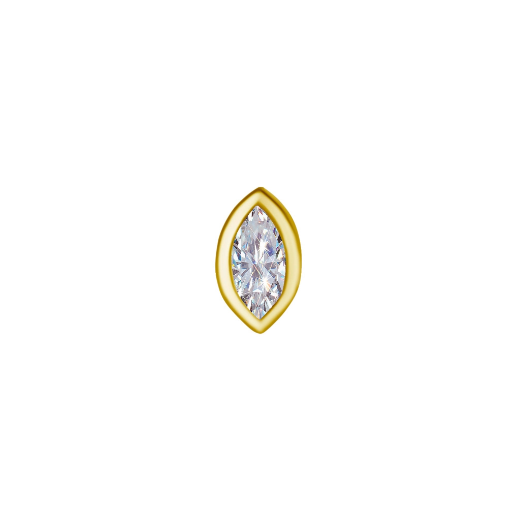 Lab-grown diamond marquise bezel set 18k gold