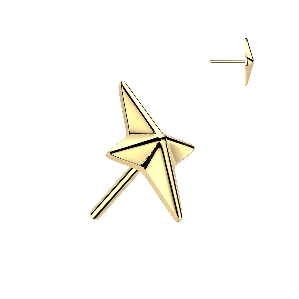 Złota tytanowa ozdoba North Star Cross push-in