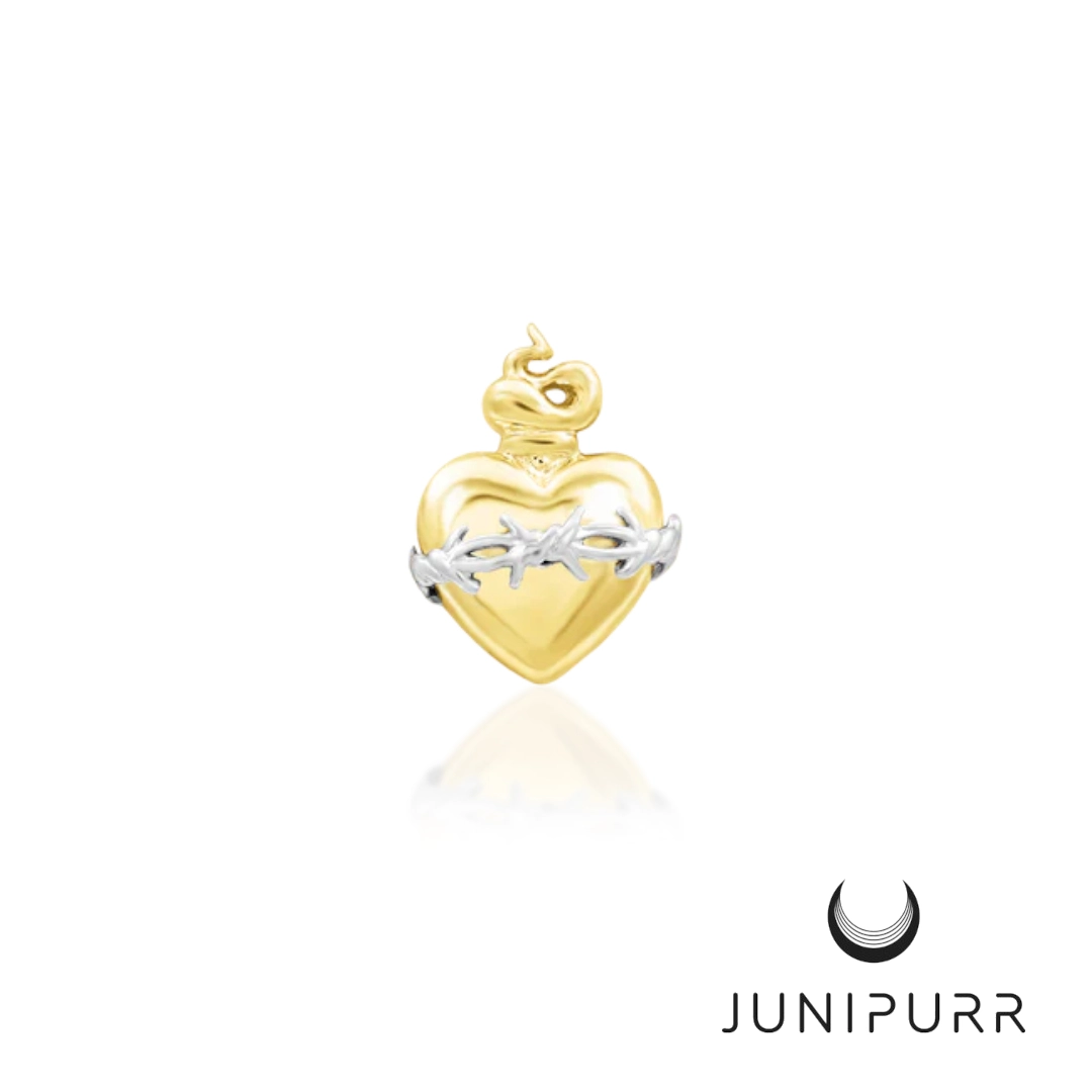Sacred Heart ozdoba push-in z żółtego złota 14k