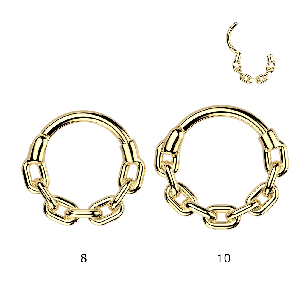 Złoty septum daith helix clicker Chain