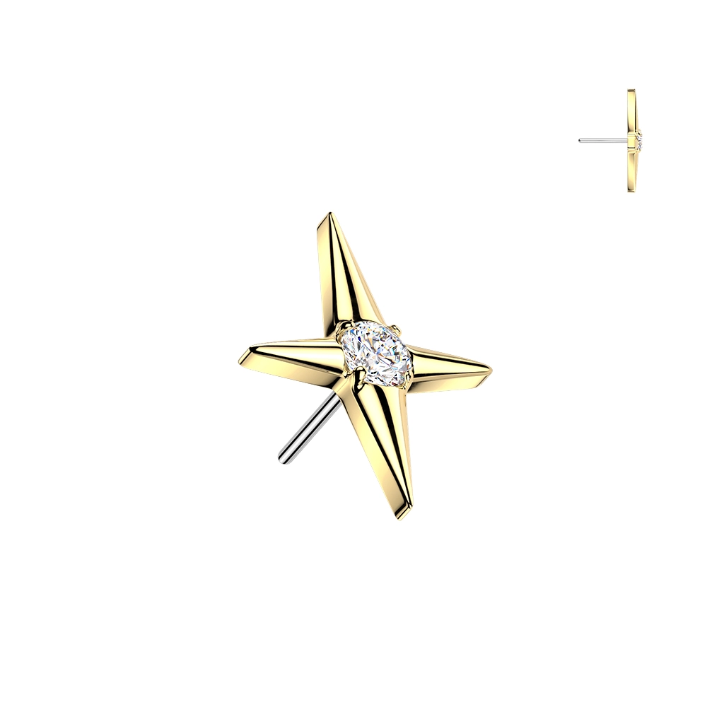 Złota ozdoba push-in North Star Cross