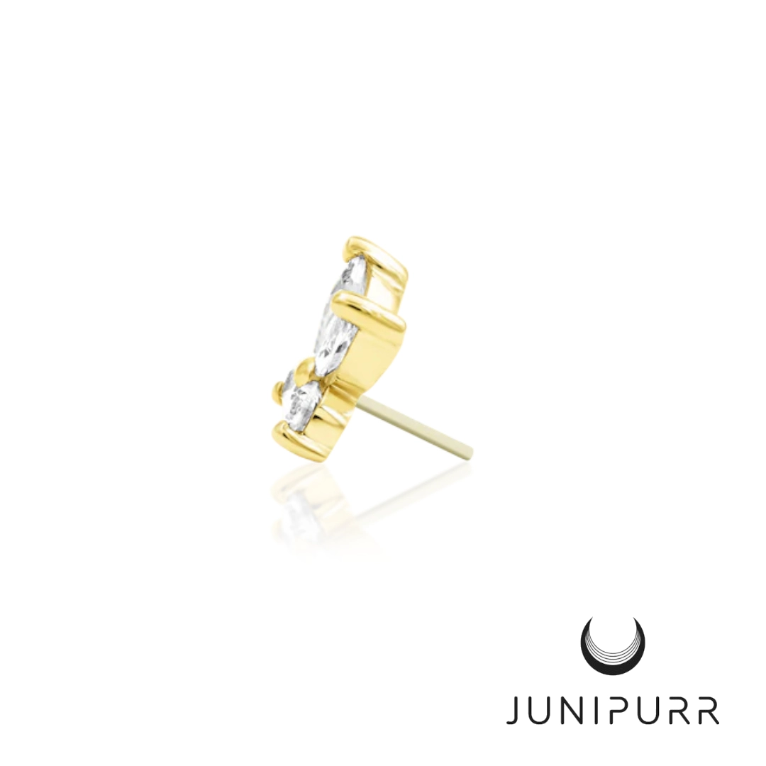 Flutterby ozdoba push-in z żółtego złota 14k