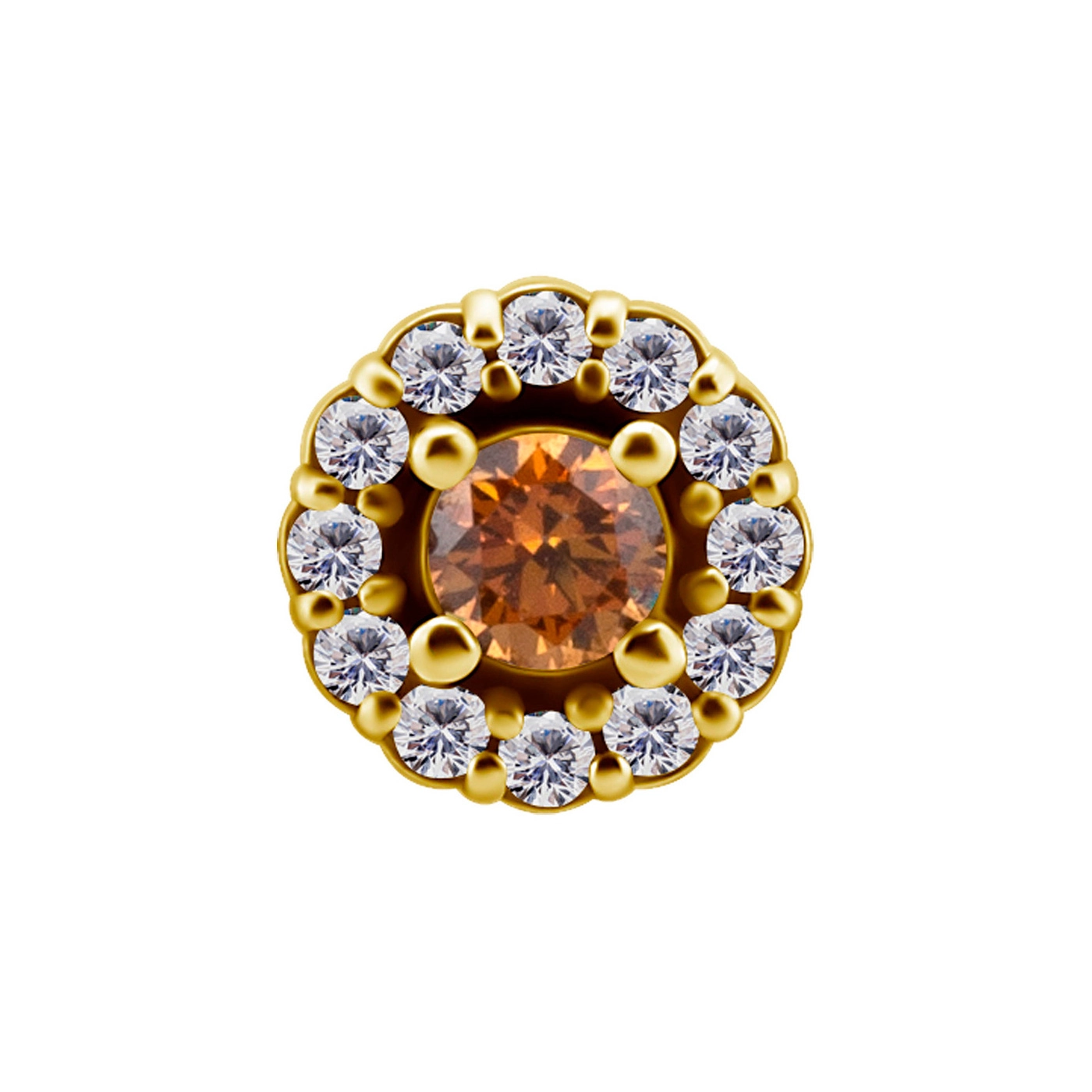 Grazia gold push-in top with champagne gem