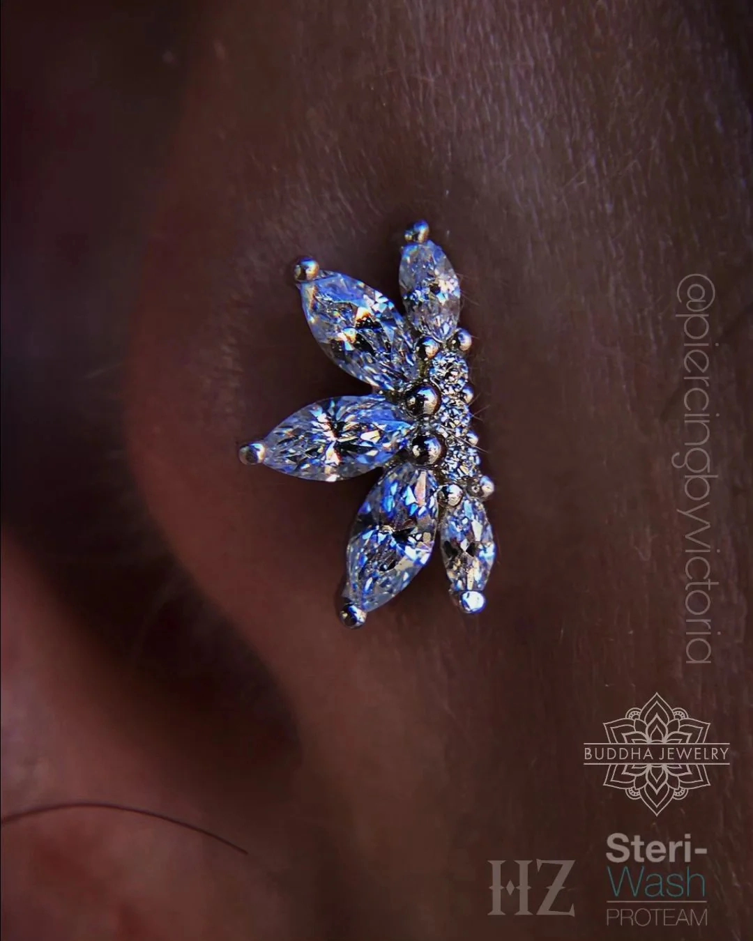 Mini Valentina ozdoba push-in z żółtego złota 14k