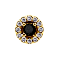 Grazia gold push-in top with black gem