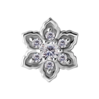 Labret Mandala flower białe kryształki