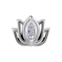 Labret Crystal Lotus białe kryształki