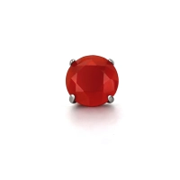 Titanium labret with prong set red onyx